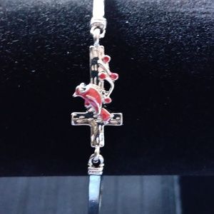 Cardinal & cross bracelet